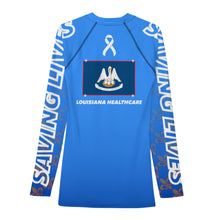 Load image into Gallery viewer, Louisiana “University Blue” Rash Guard