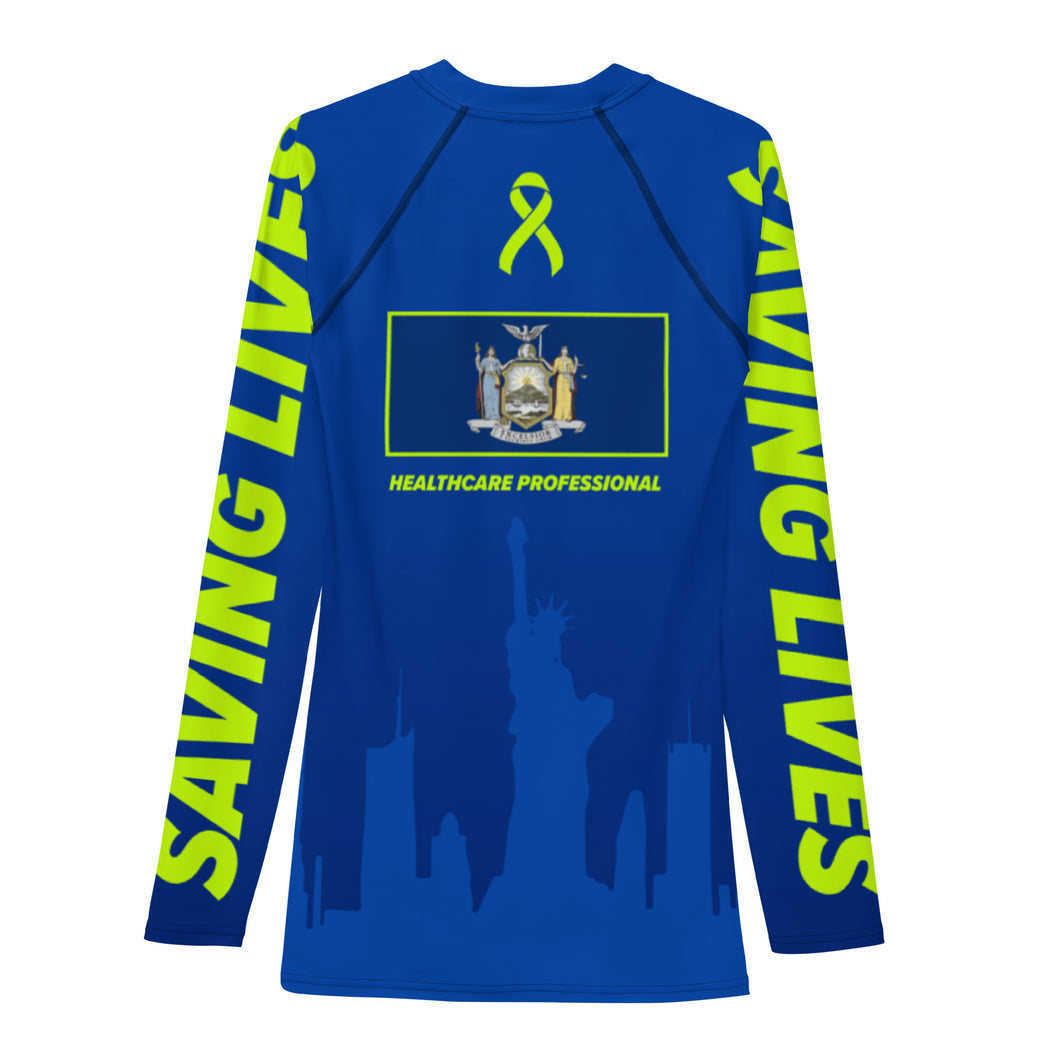 New York “Royal Blue Tennis Ball” Rash Guard